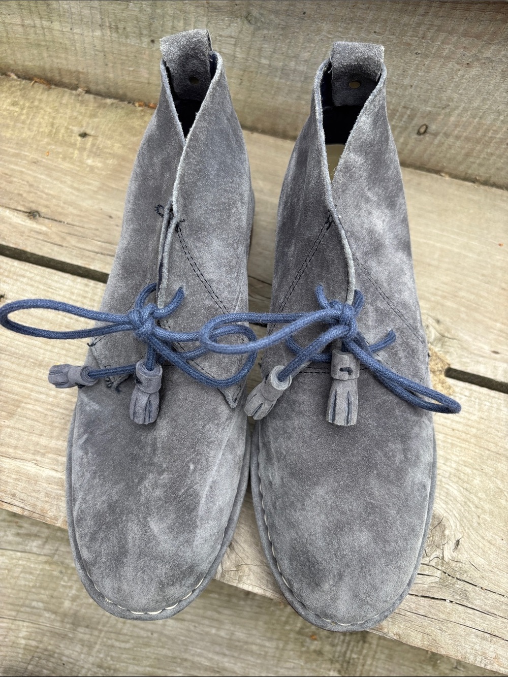 Hush Puppies Cyra Catelyn Smoke Gray Suede Lace Up Ankle Boots 6.5 - Picture 10 of 11